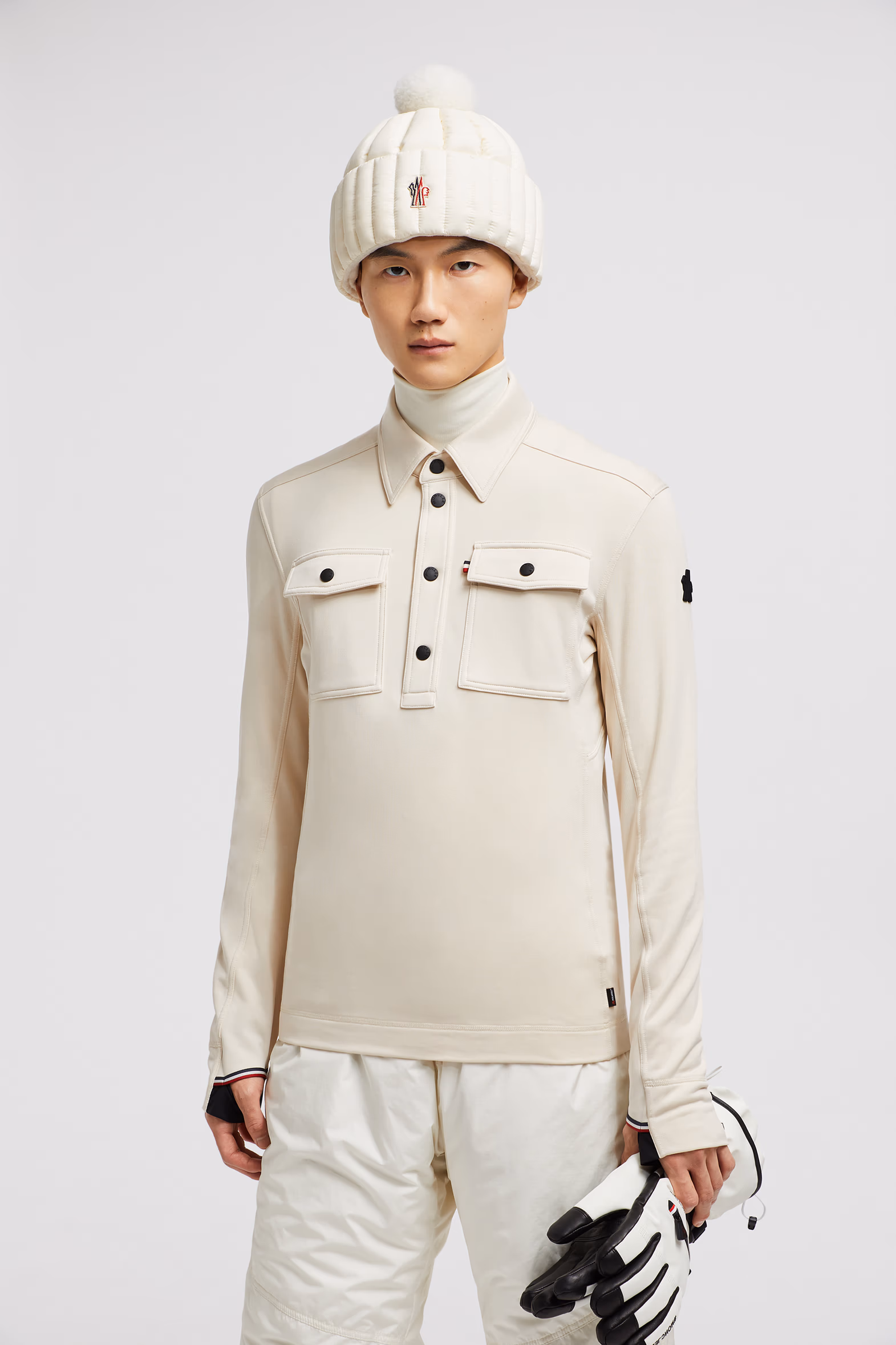 Polo de manga larga Polartec® Hombre Beige Claro Moncler 0